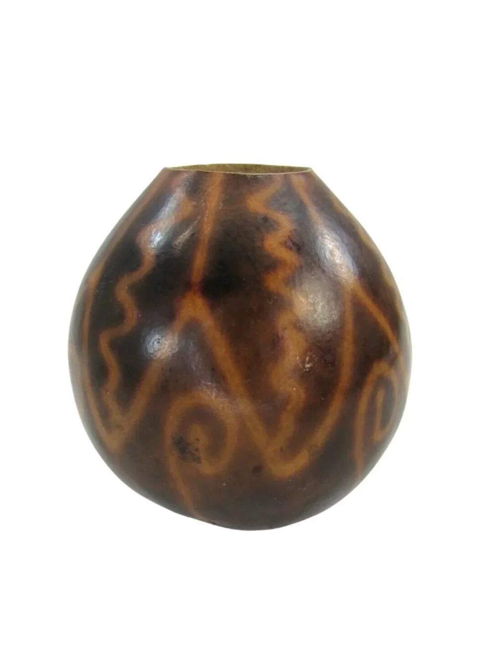Vintage Painted Gourd Tribal Primitive Dried Hollow 34508 Vase